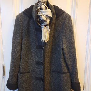 Niccolini Wool Blend Hooded Grey Coat